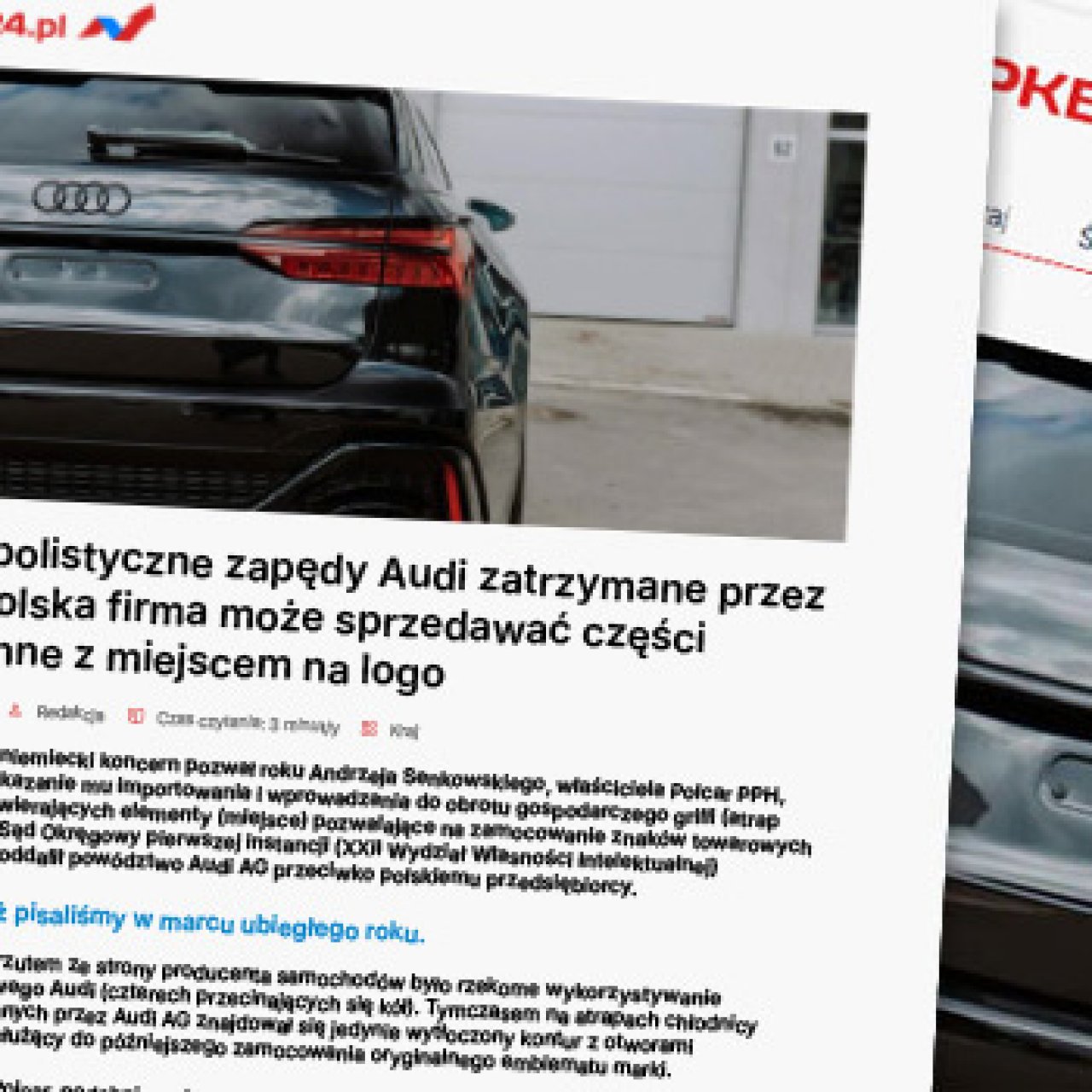 Monopolistyczne zapędy Audi zatrzymane przez sąd. Polska firma może sprzedawać części zamienne z miejscem na logo